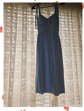 LC Lauren Conrad Denim Tie-Shoulder Maxi Dress